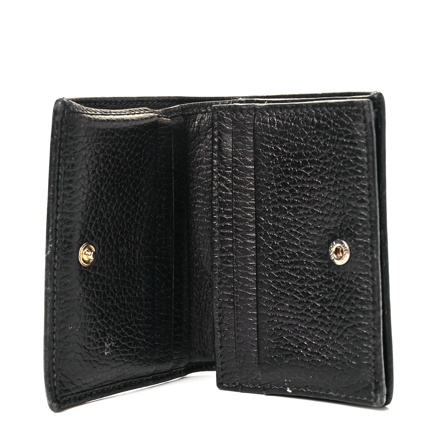 Gucci Pebbled Calfskin GG Marmont Card Case Black 6 of 9