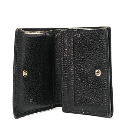 Gucci Pebbled Calfskin GG Marmont Card Case Black 6 of 9