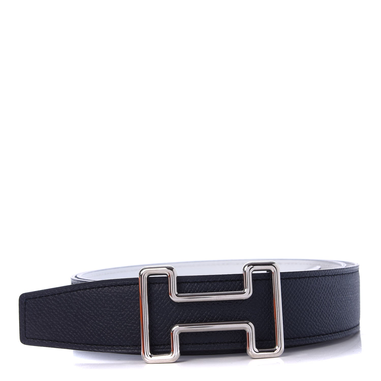 Hermes Epsom Tonight Belt 95 Bleu Obscur White 1 of 5