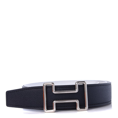 Hermes Epsom Tonight Belt 95 Bleu Obscur White 1 of 5