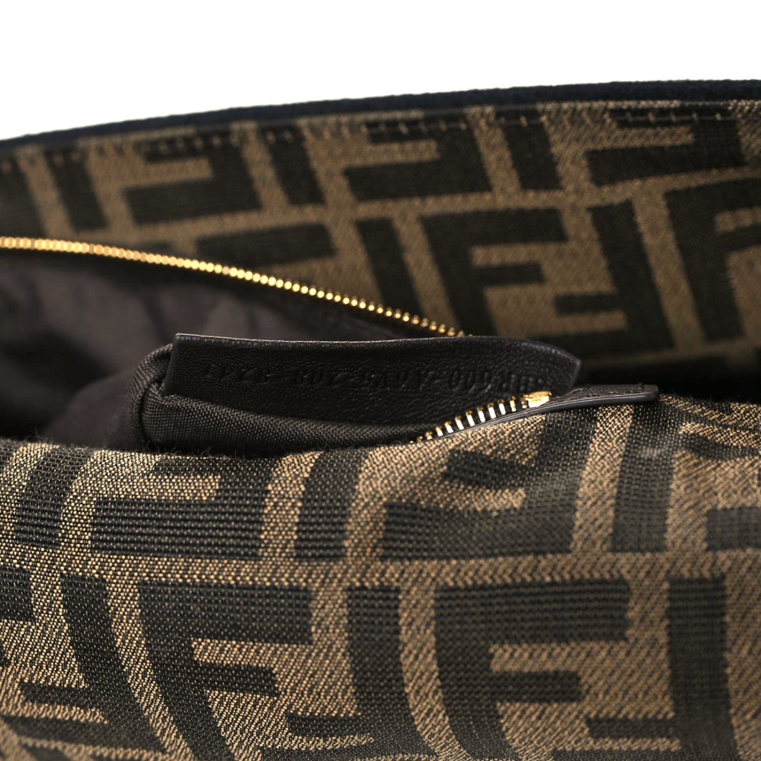 Fendi Fabric Jacquard FF 1974 Medium Baguette Tobacco Moro Black 10 of 10