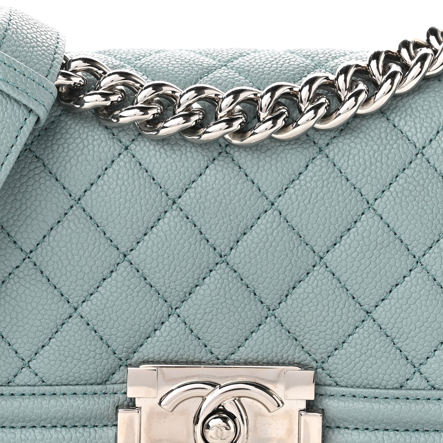 Chanel Caviar Quilted Small Boy Flap Light Blue 8 of 10