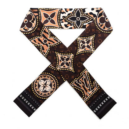 Louis Vuitton Silk Monogram LV World Bandeau Brown 1 of 4