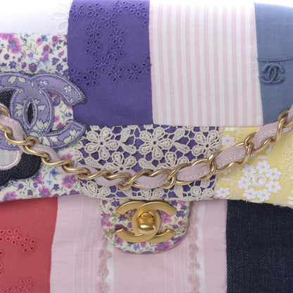 Chanel Fabric Patchwork Medium Flap Bag Pink 11 of 11