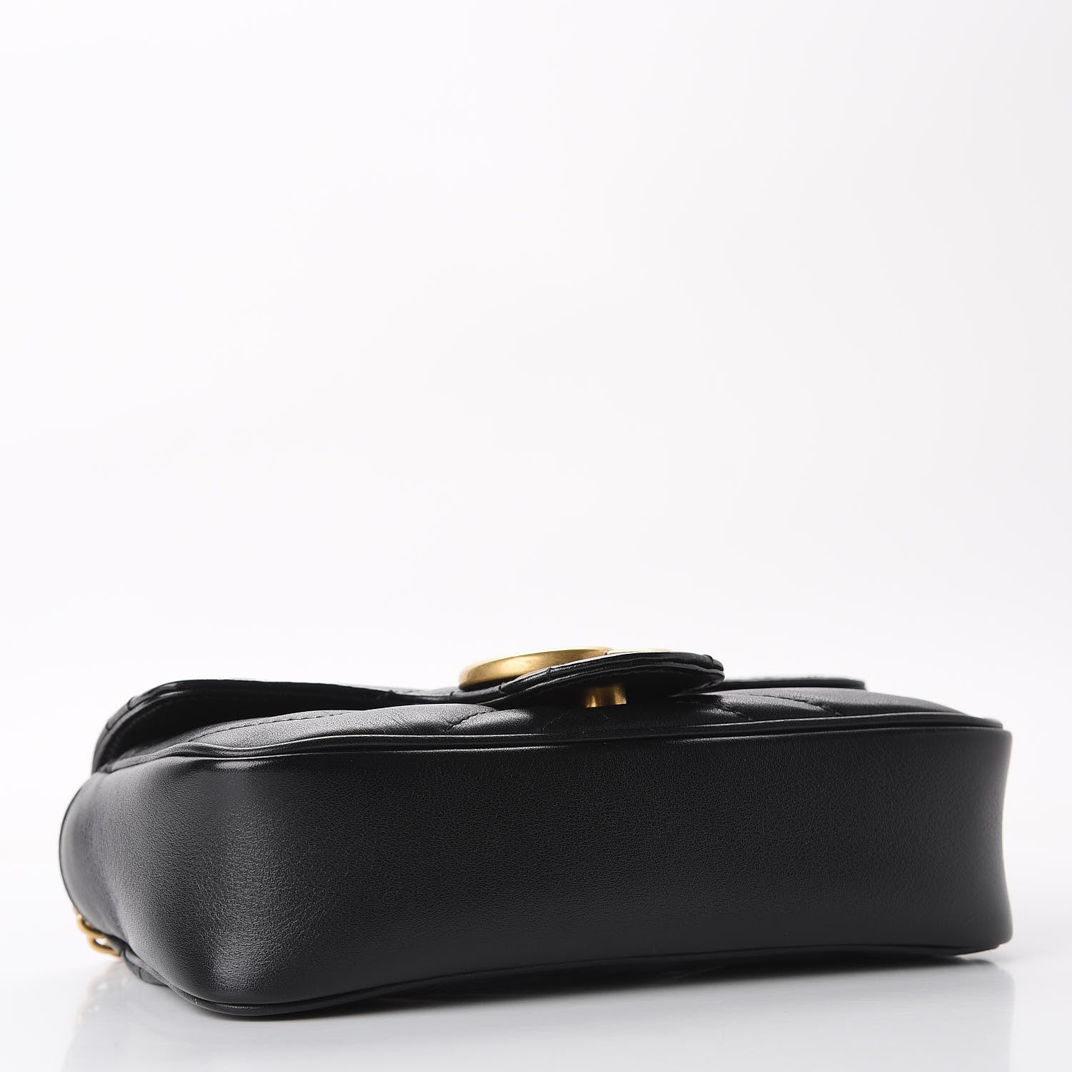 Gucci Calfskin Matelasse Super Mini GG Marmont Shoulder Bag Black 4 of 11