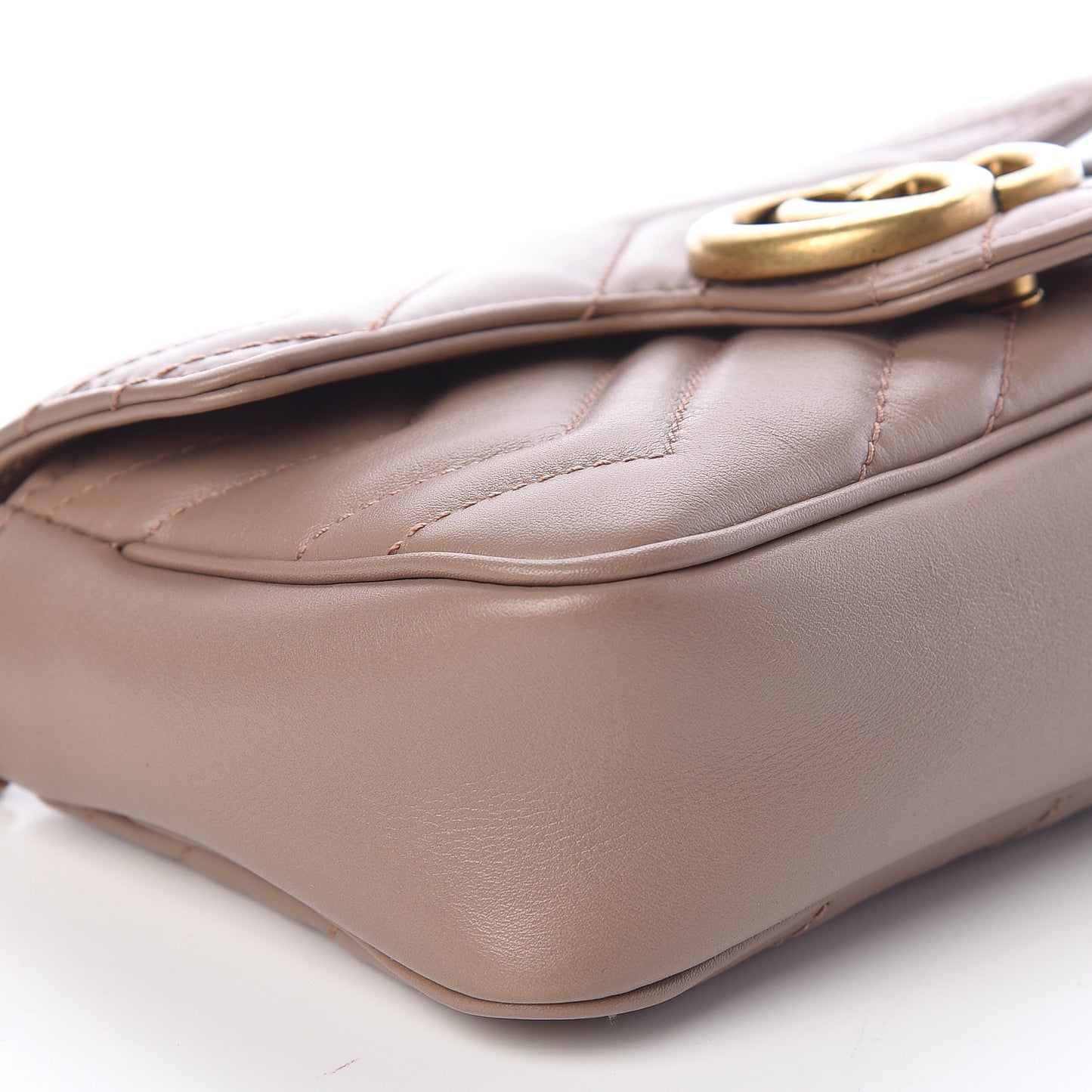 Calfskin Matelasse Super Mini GG Marmont Shoulder Bag Porcelain Rose