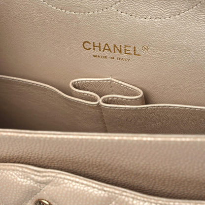 Chanel Iridescent Caviar Quilted Jumbo Double Flap Beige 11 of 16