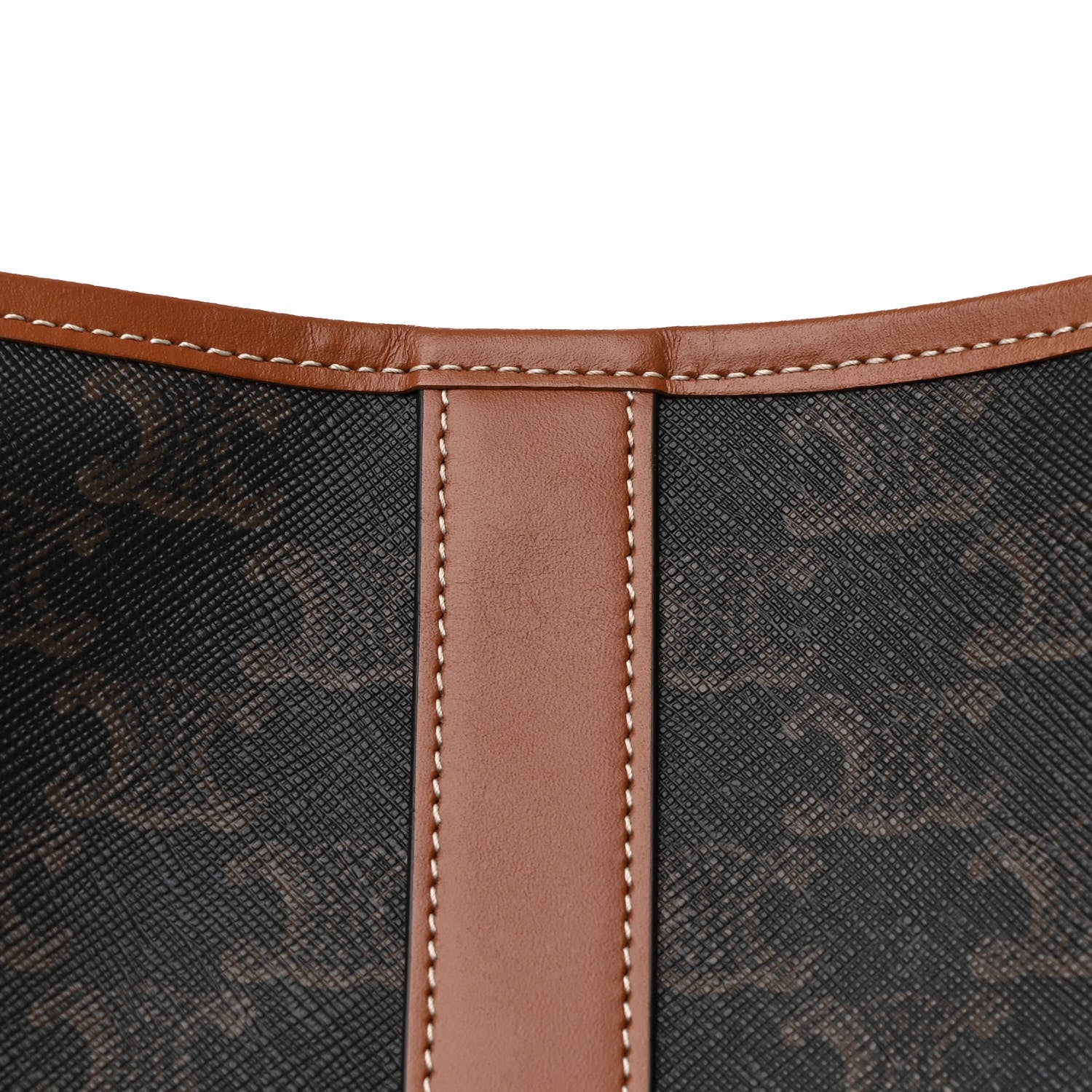 Celine Triomphe Canvas Calfskin Medium Bucket Bag Tan 8 of 10