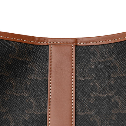 Celine Triomphe Canvas Calfskin Medium Bucket Bag Tan 8 of 10