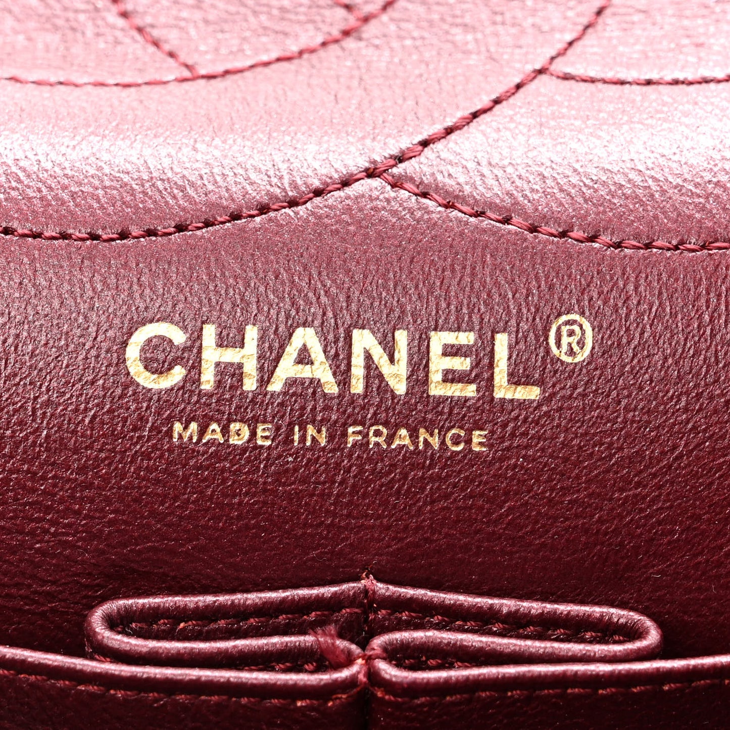 Metallic Aged Calfskin Quilted 2.55 Reissue 227 Flap Dark Red