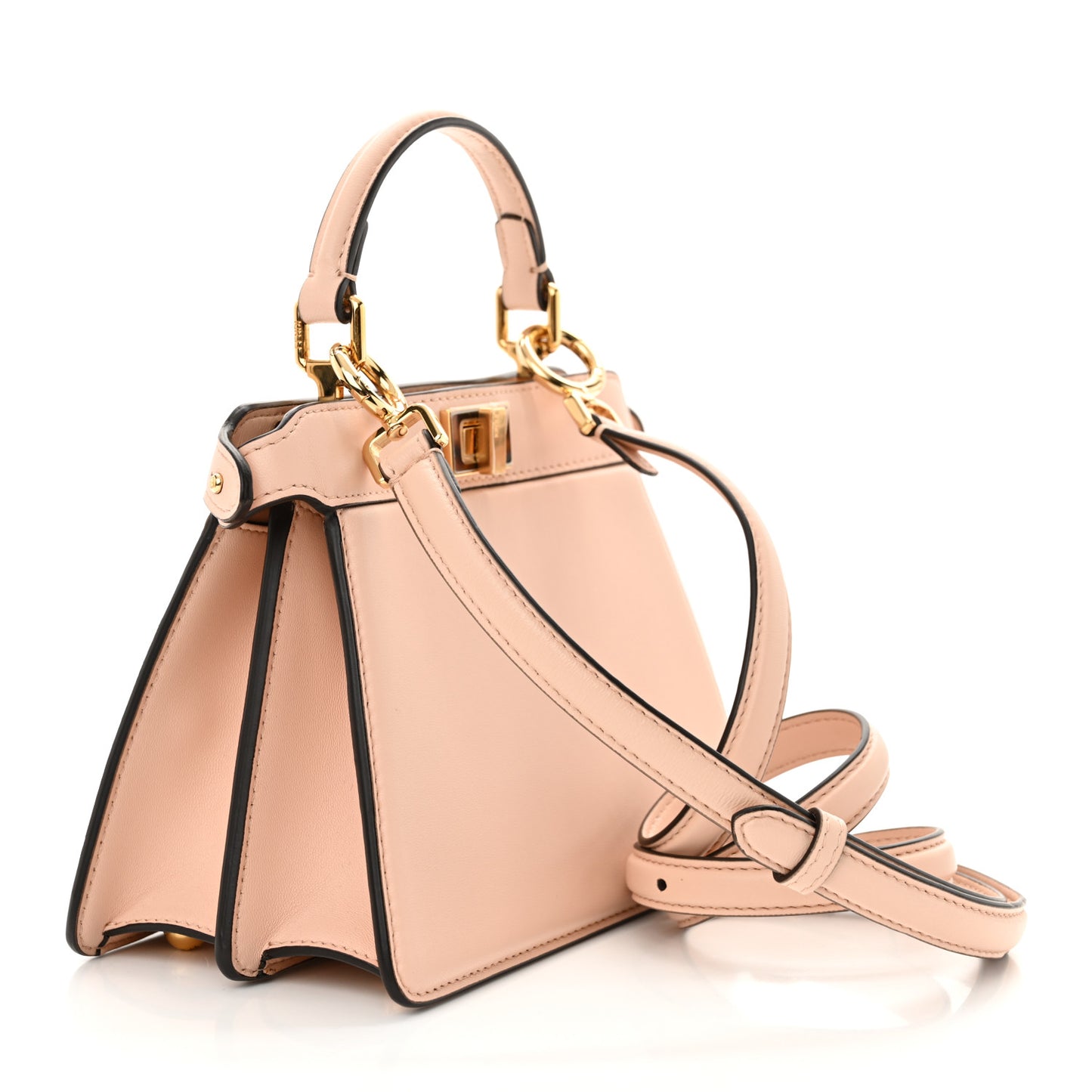 Shiny Nappa Plexiglass Petite Peekaboo I SEE U Satchel Light Rose
