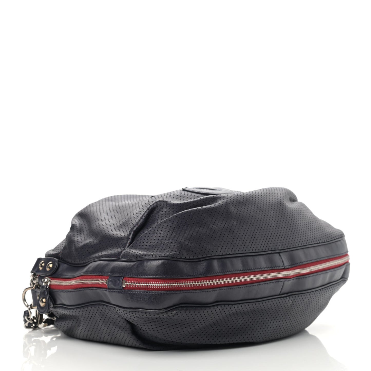 Lambskin Perforated Baseball Spirit Ligne Bag Navy