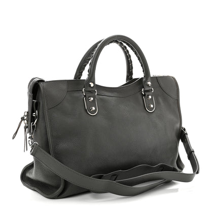 Balenciaga Chevre Silver Metallic Edge Hardware City Gris Acier 4 of 11