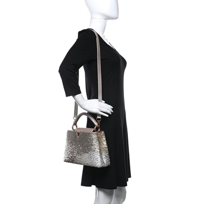 Louis Vuitton Sequins Metallic Taurillon Capucines BB Beige 2 of 8