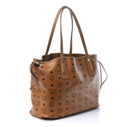 MCM Visetos Medium Liz Reversible Shopper Tote Cognac 5 of 10