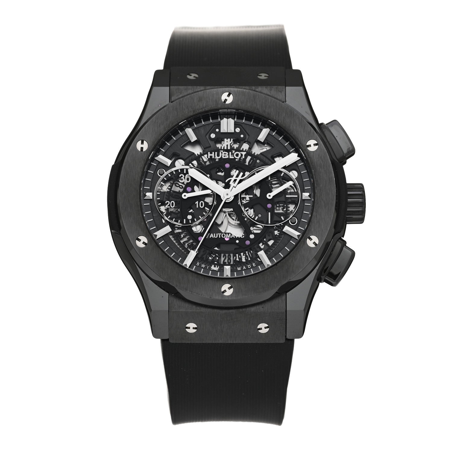 Hublot Ceramic Rubber 45mm Classic Fusion Aerofusion Chronograph Automatic Watch Black 525.CM.0170.RX 1 of 5