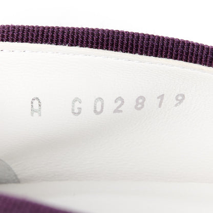 Chanel Velvet Cap Toe Ballerina Flats 37.5 Purple Black 8 of 8