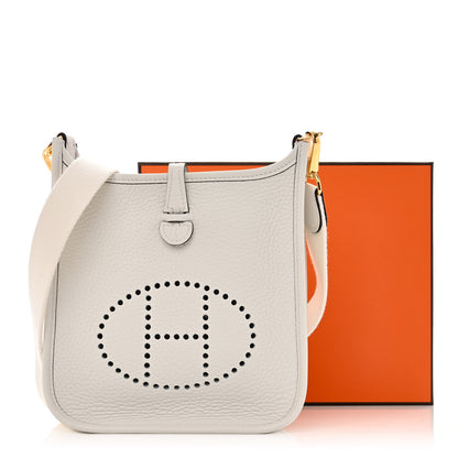 Hermes Taurillon Clemence Amazone Evelyne TPM New White 11 of 11