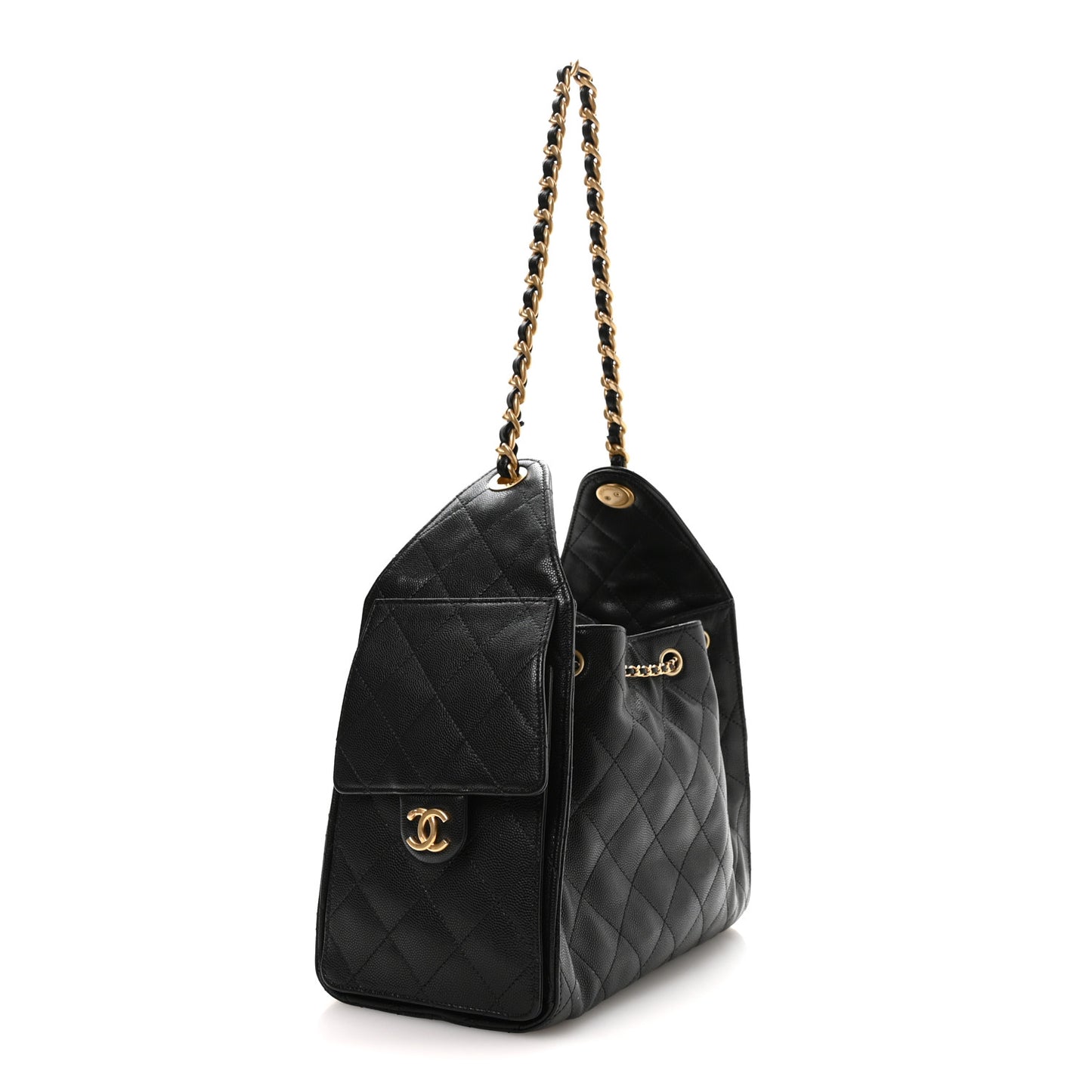 Caviar Quilted Small Chanel 25 Handbag Black