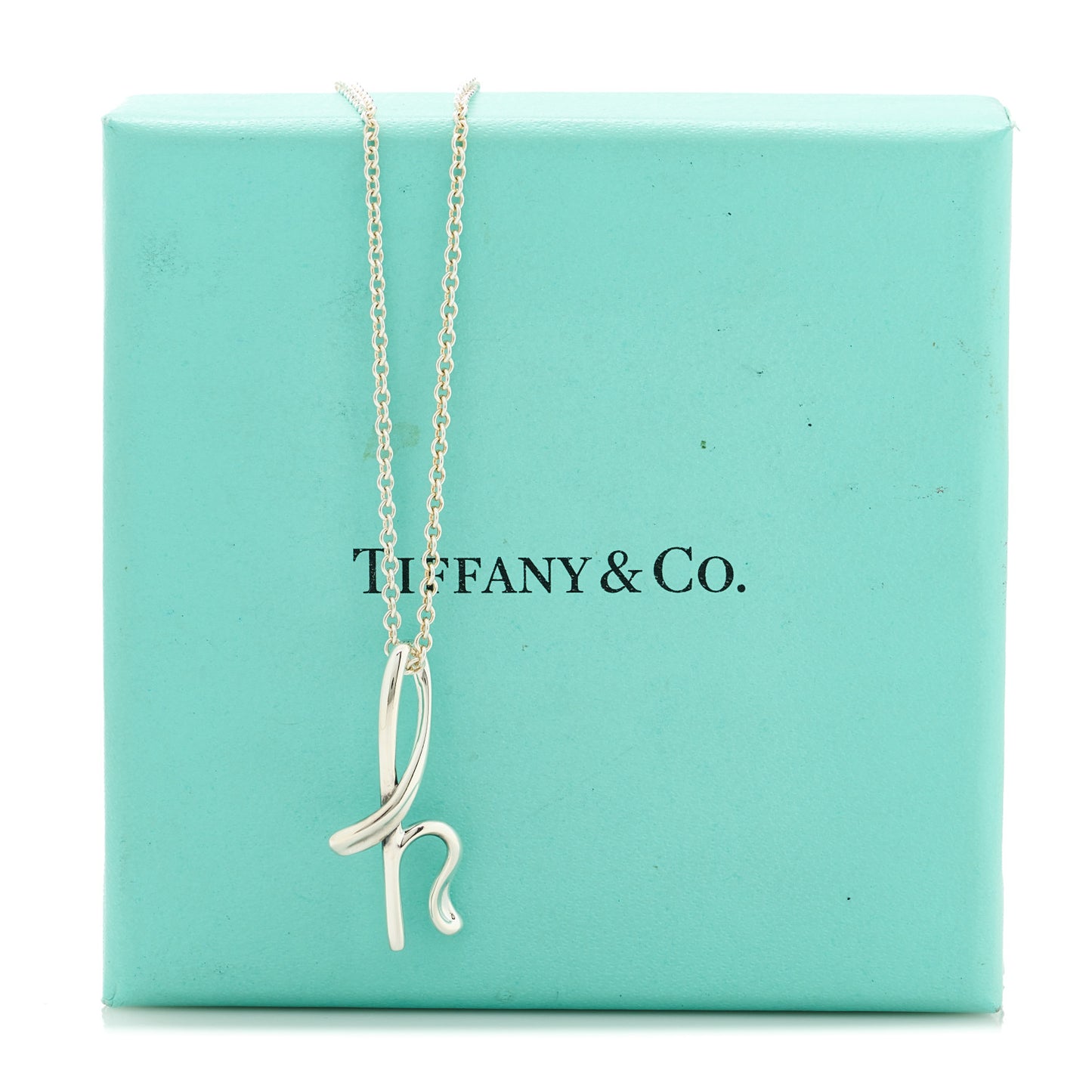 Sterling Silver Elsa Peretti Letter H Pendant Necklace