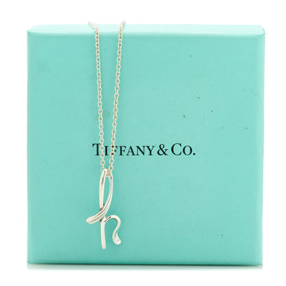 Tiffany Sterling Silver Elsa Peretti Letter H Pendant Necklace 6 of 6