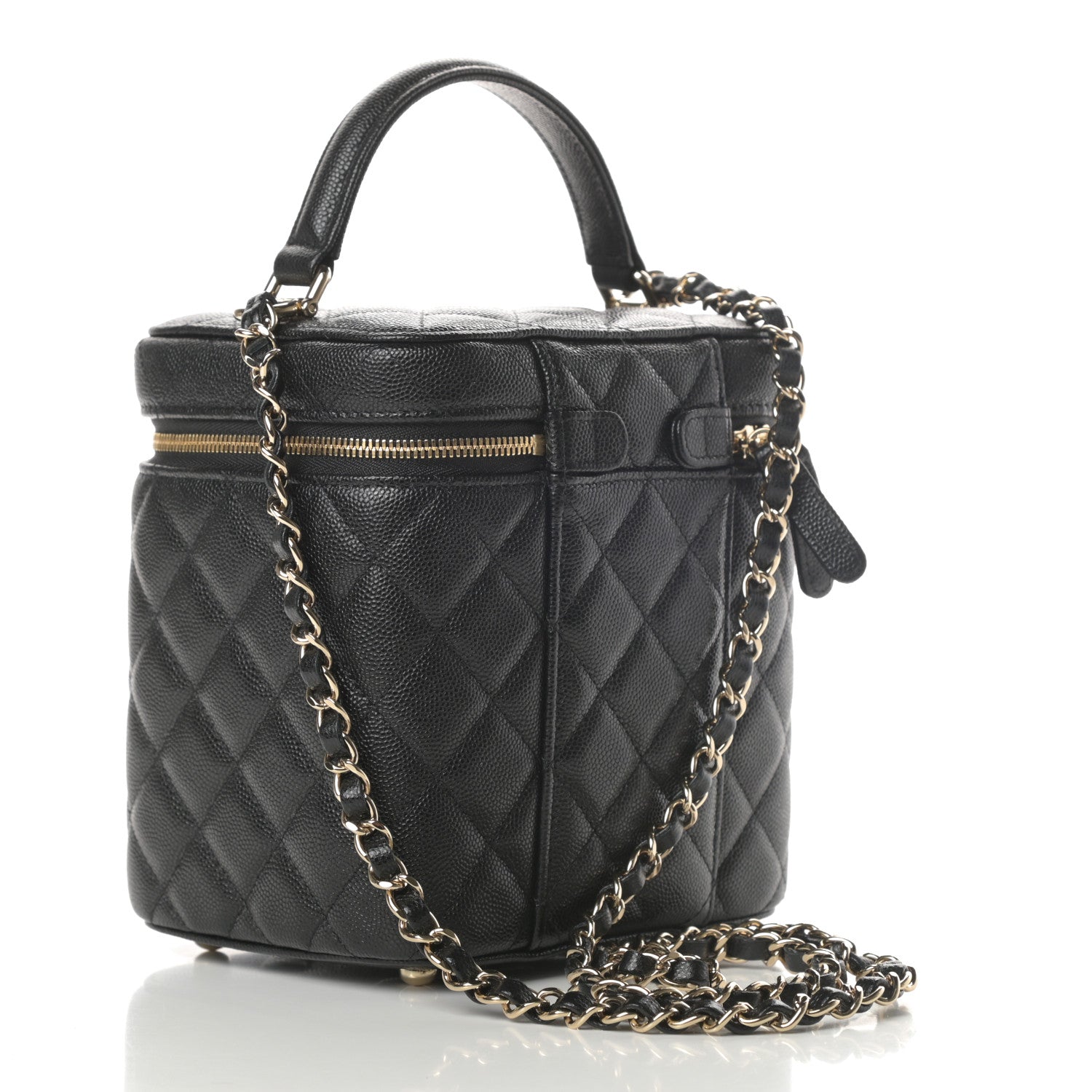 Chanel Caviar Quilted Small Top Handle Vanity Case With Chain Black 3 of 10