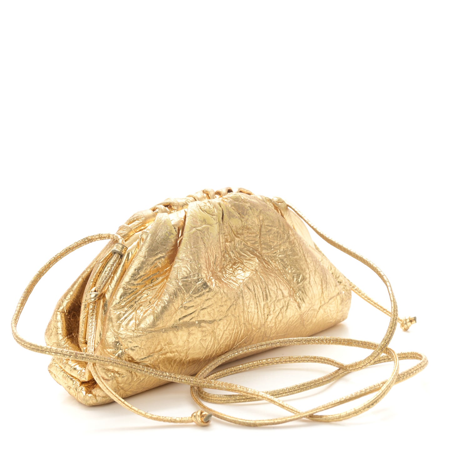 Metallic Crushed Calfskin The Mini Pouch Gold