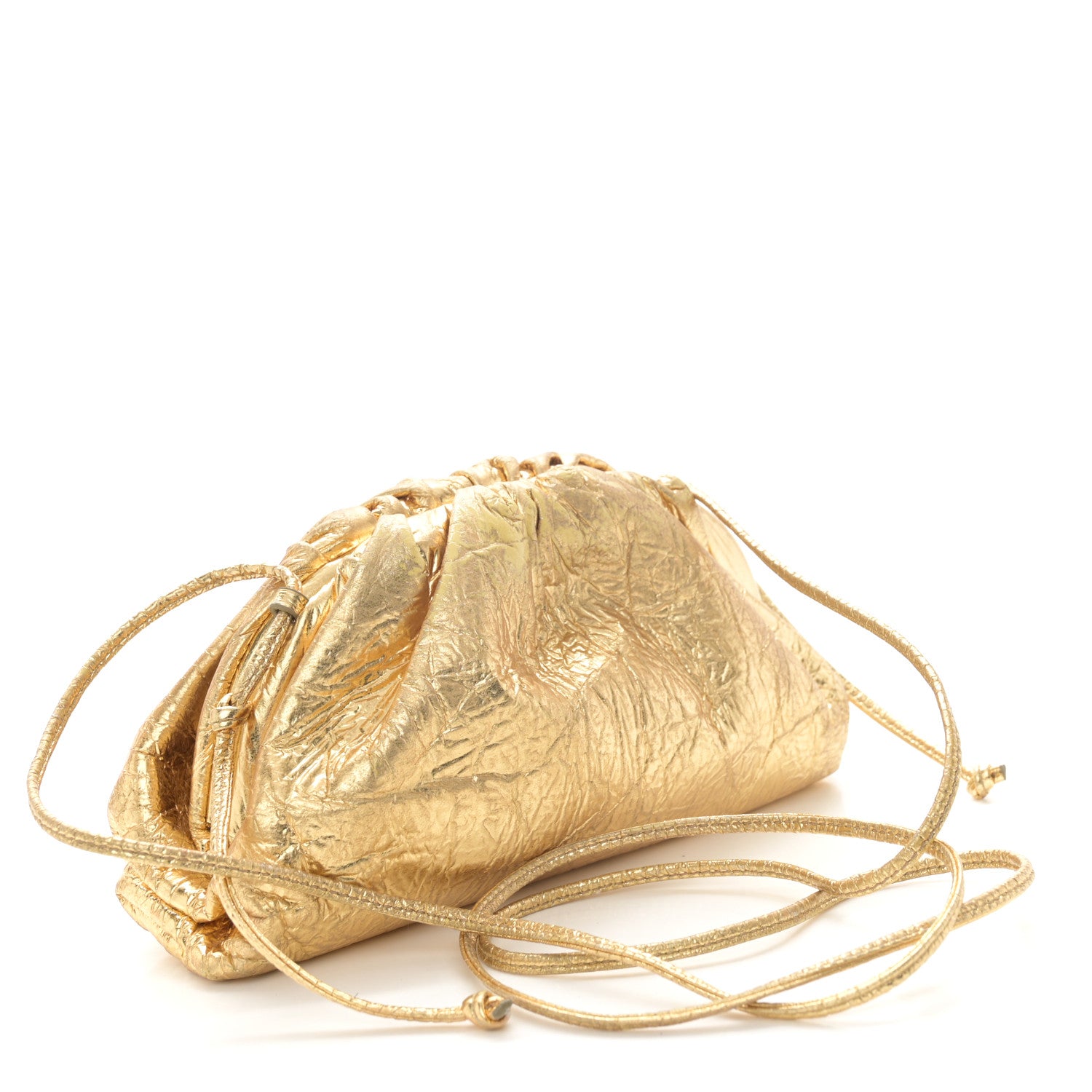 Bottega Veneta Metallic Crushed Calfskin The Mini Pouch Gold 3 of 10