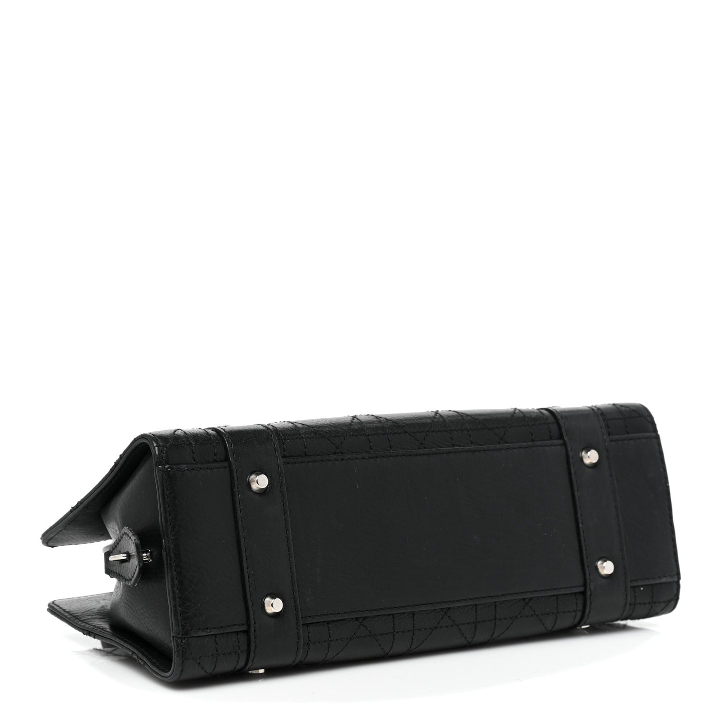 Calfskin Cannage Stitched Small Lady East West Lady Dior Black