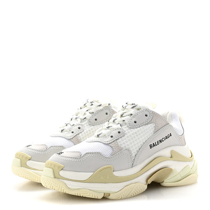 Balenciaga Fabric Mesh Womens Triple S Sneakers 36 White 4 of 8