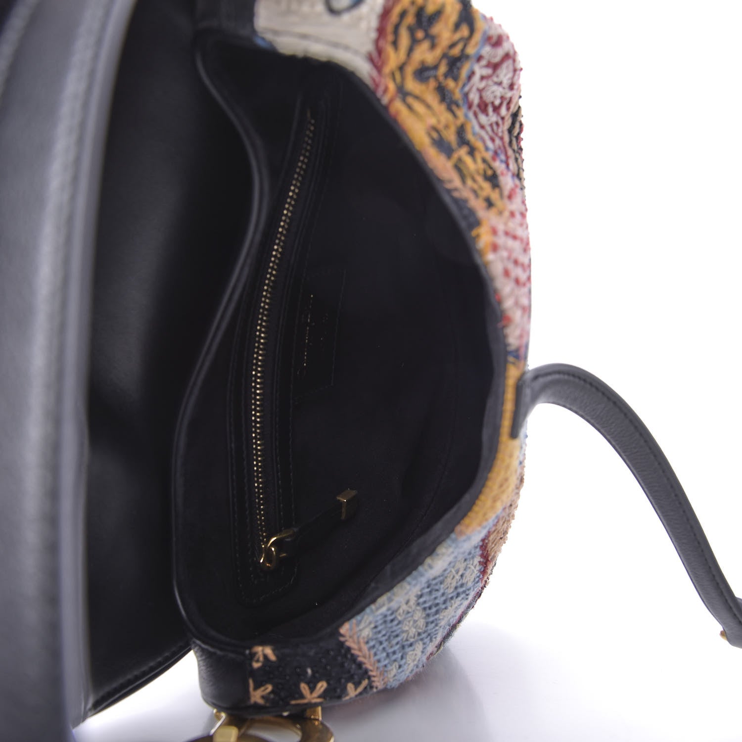 Christian Dior Canvas Embroidered Peace and Love Medium Saddle Bag Multicolor 5 of 9
