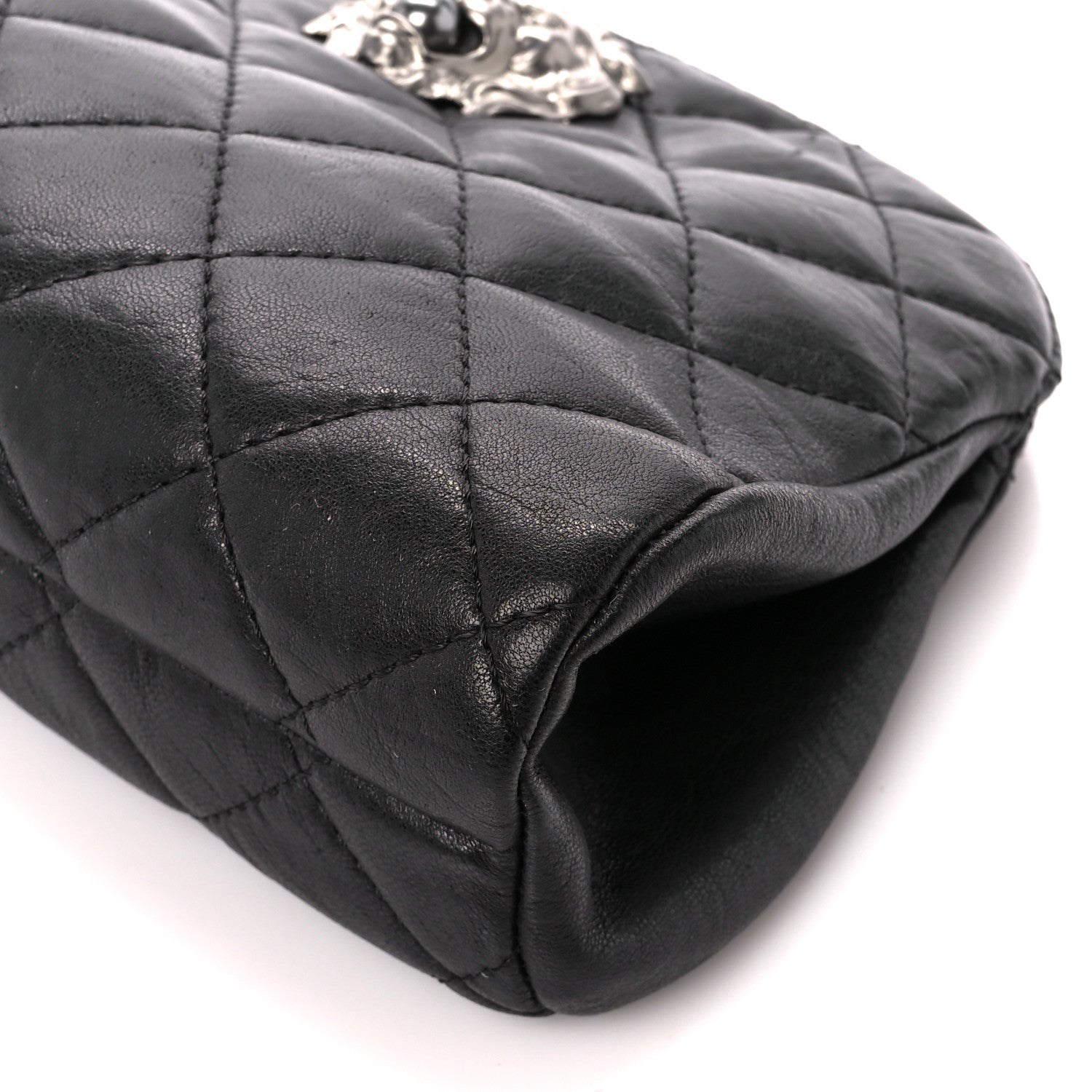 Chanel Lambskin Quilted Leo Lion Clutch Black 10 of 10