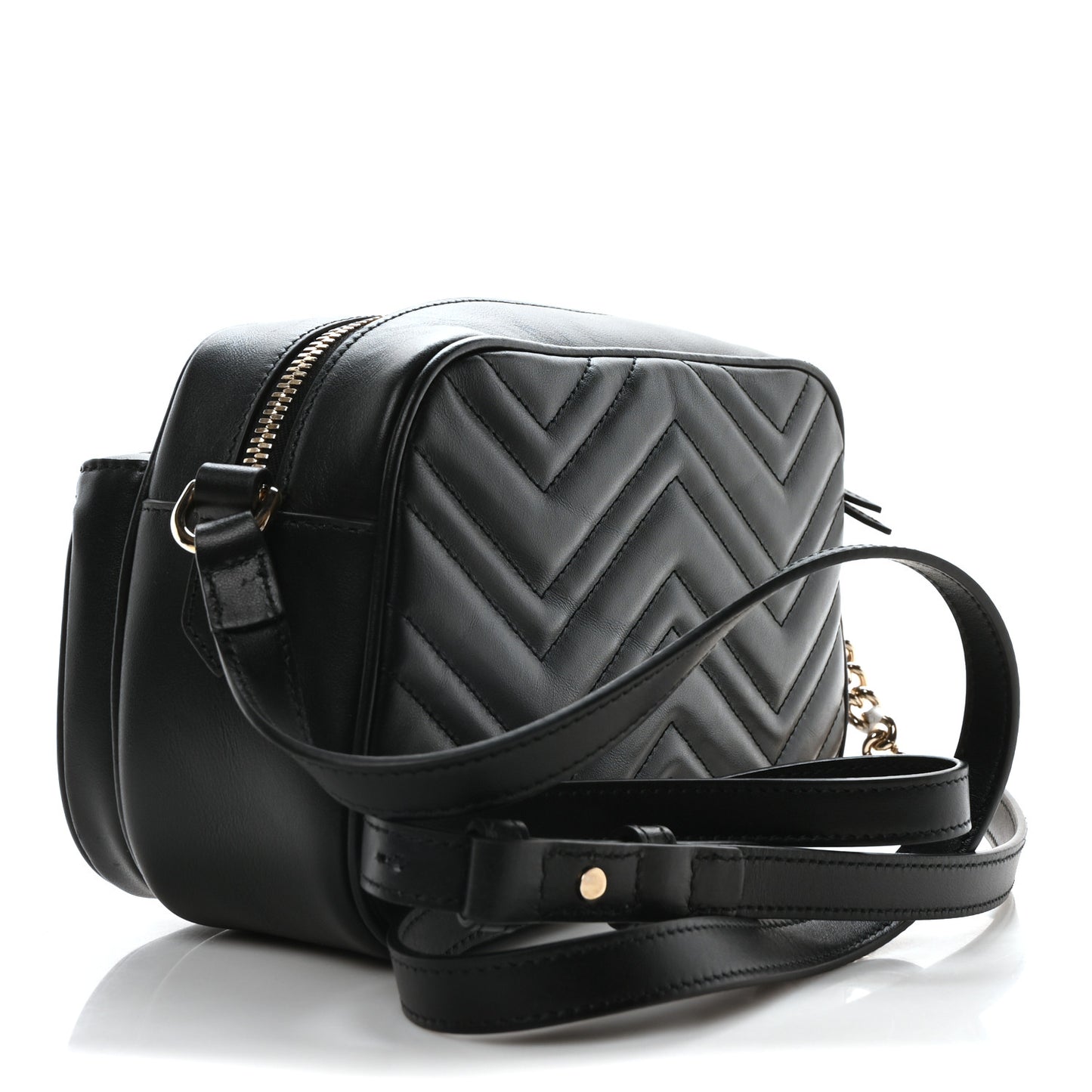 Calfskin Matelasse Small GG Marmont 2.0 Shoulder Bag Black