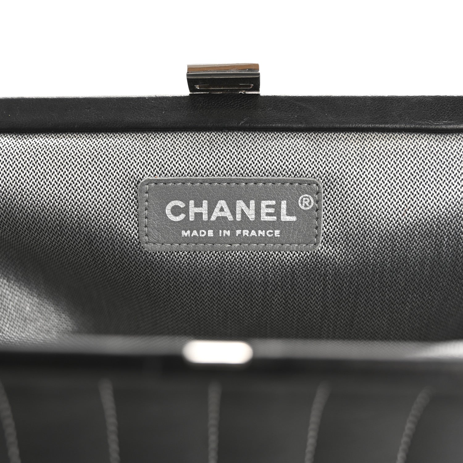 Chanel Lambskin Vertical Quilted Mademoiselle Clutch Black 6 of 10