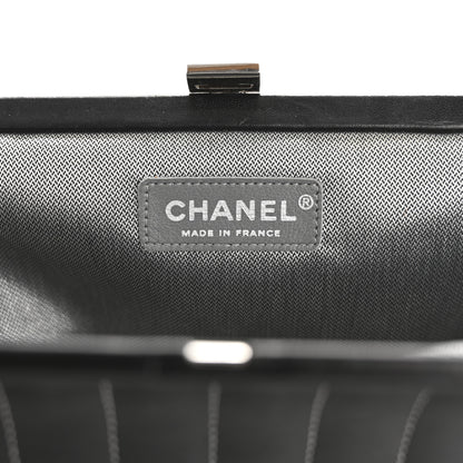 Chanel Lambskin Vertical Quilted Mademoiselle Clutch Black 6 of 10