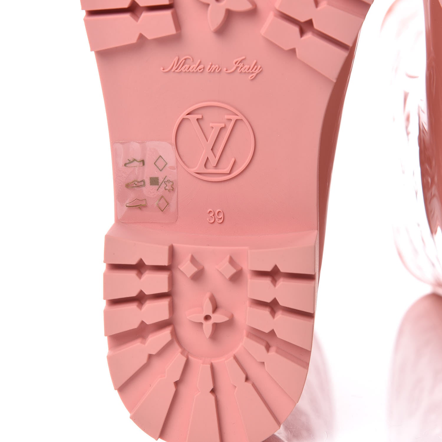 Louis Vuitton Rubber Embossed Monogram Drops Flat Half Boots 39 Pale Pink 7 of 8