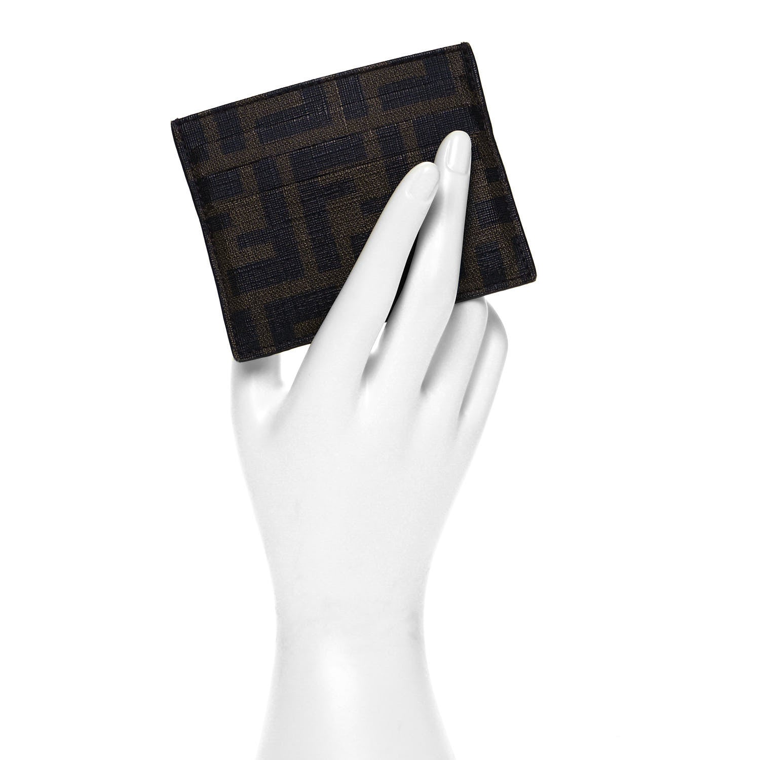 Fendi Zucca Spalmati Card Holder Tobacco Cioccolato 2 of 7