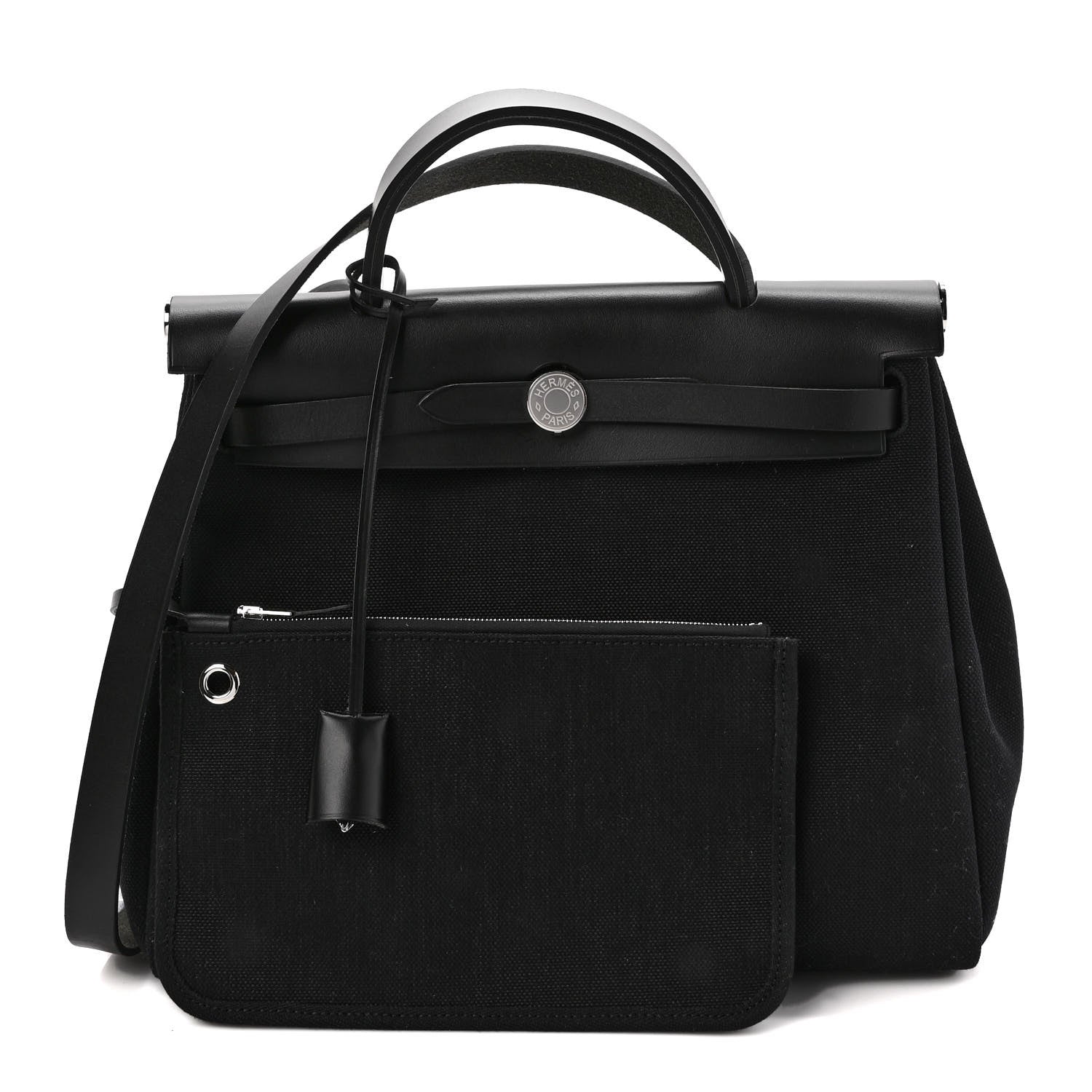 Hermes Military Toile Vache Hunter Herbag Zip PM 31 Black 1 of 8