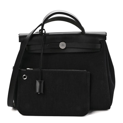 Hermes Military Toile Vache Hunter Herbag Zip PM 31 Black 1 of 8