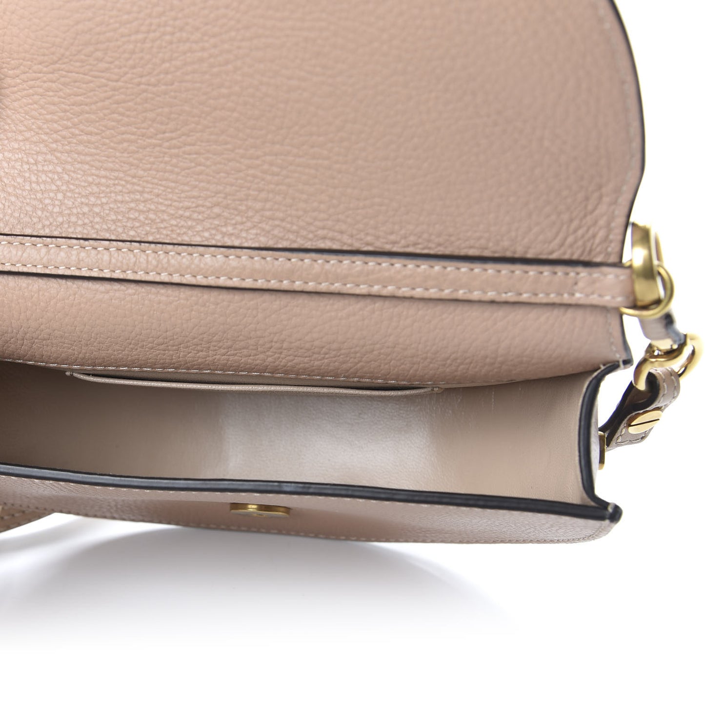 Calfskin Small Nile Bracelet Minaudiere Bag Biscotti Beige