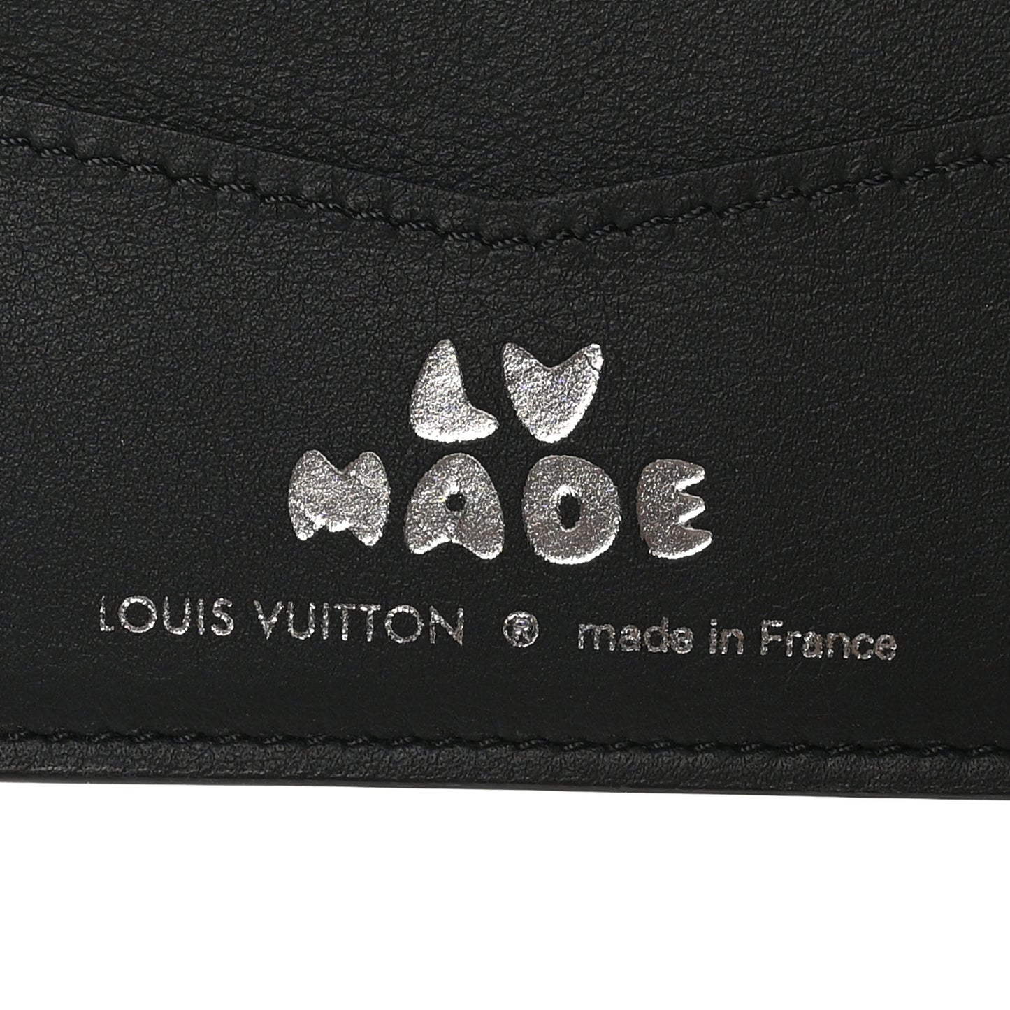 X NIGO Taurillon Monogram Denim Drip Slender Wallet Black