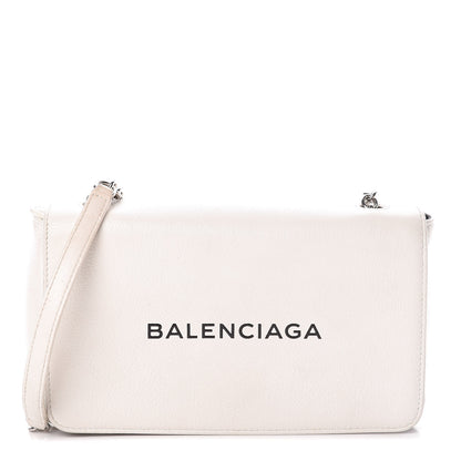 Balenciaga Pebbled Calfskin Everyday Chain Wallet White 1 of 10