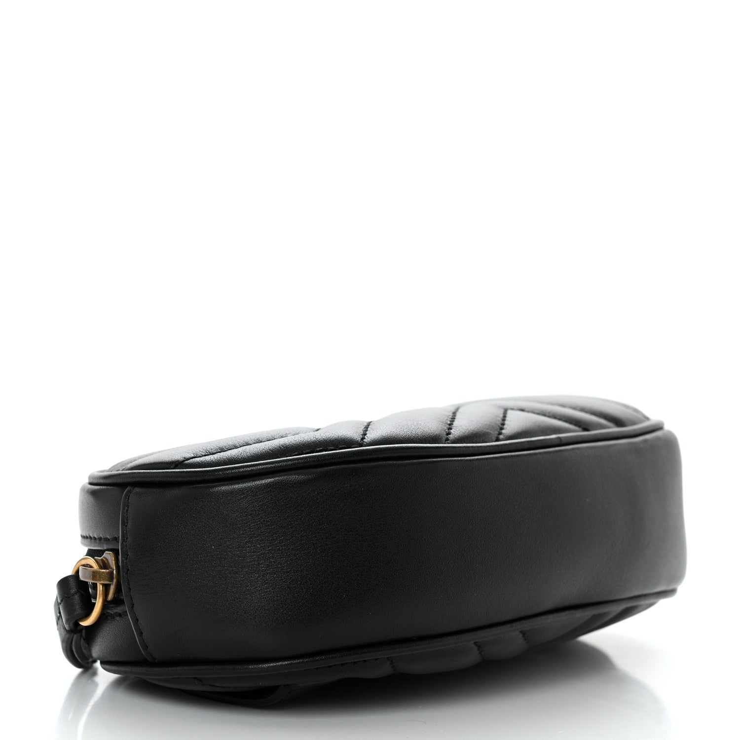 Gucci Calfskin Matelasse GG Marmont Belt Bag 75 30 Black 3 of 12