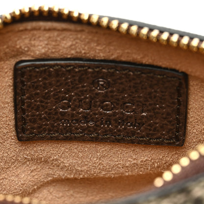 Gucci GG Supreme Monogram Strawberry Retro Interlocking G Barrel Coin Purse Beige Ebony 6 of 9