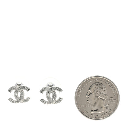 Chanel Crystal Mini CC Earrings Silver 2 of 5