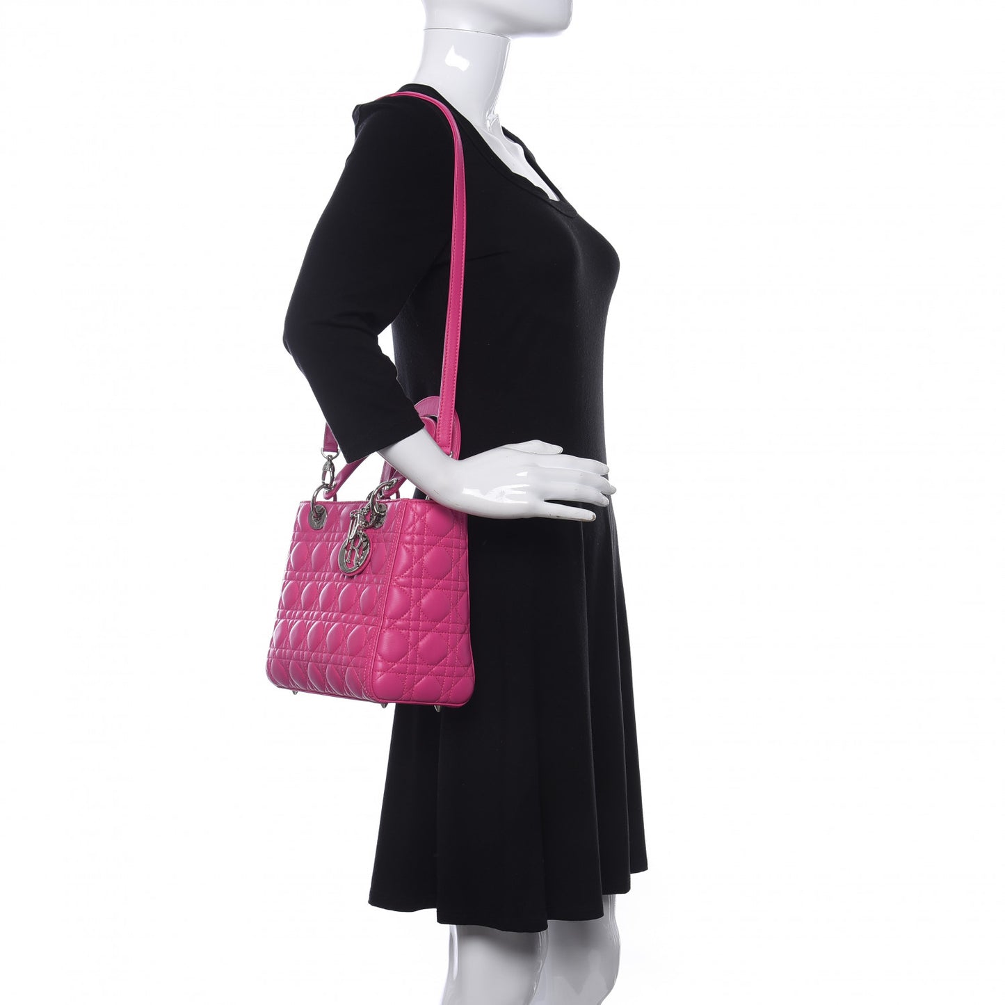 Lambskin Cannage Medium Lady Dior Pink