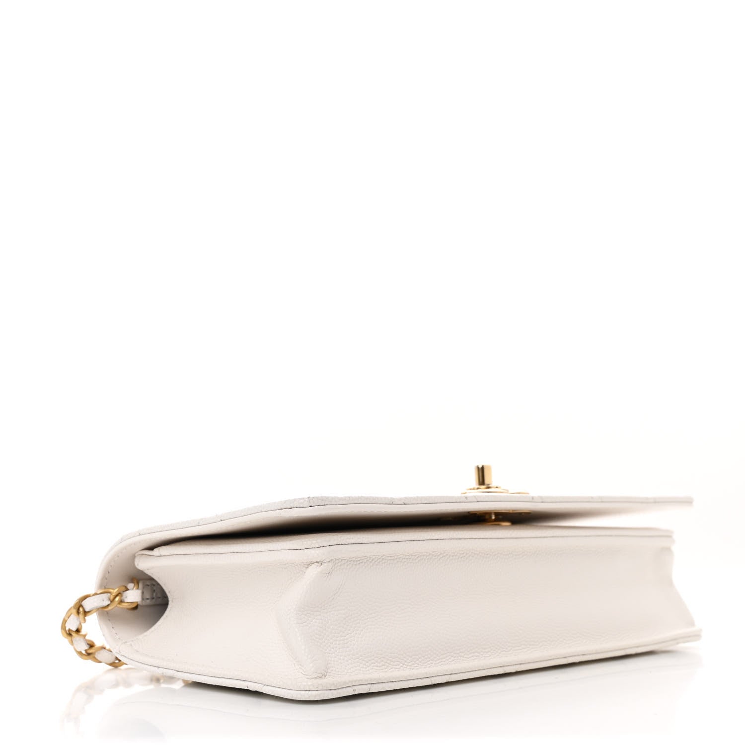 Chanel Caviar Quilted Camellia Clutch With Chain White 4 of 13