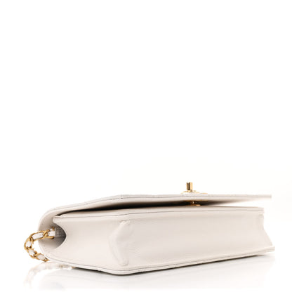 Chanel Caviar Quilted Camellia Clutch With Chain White 4 of 13