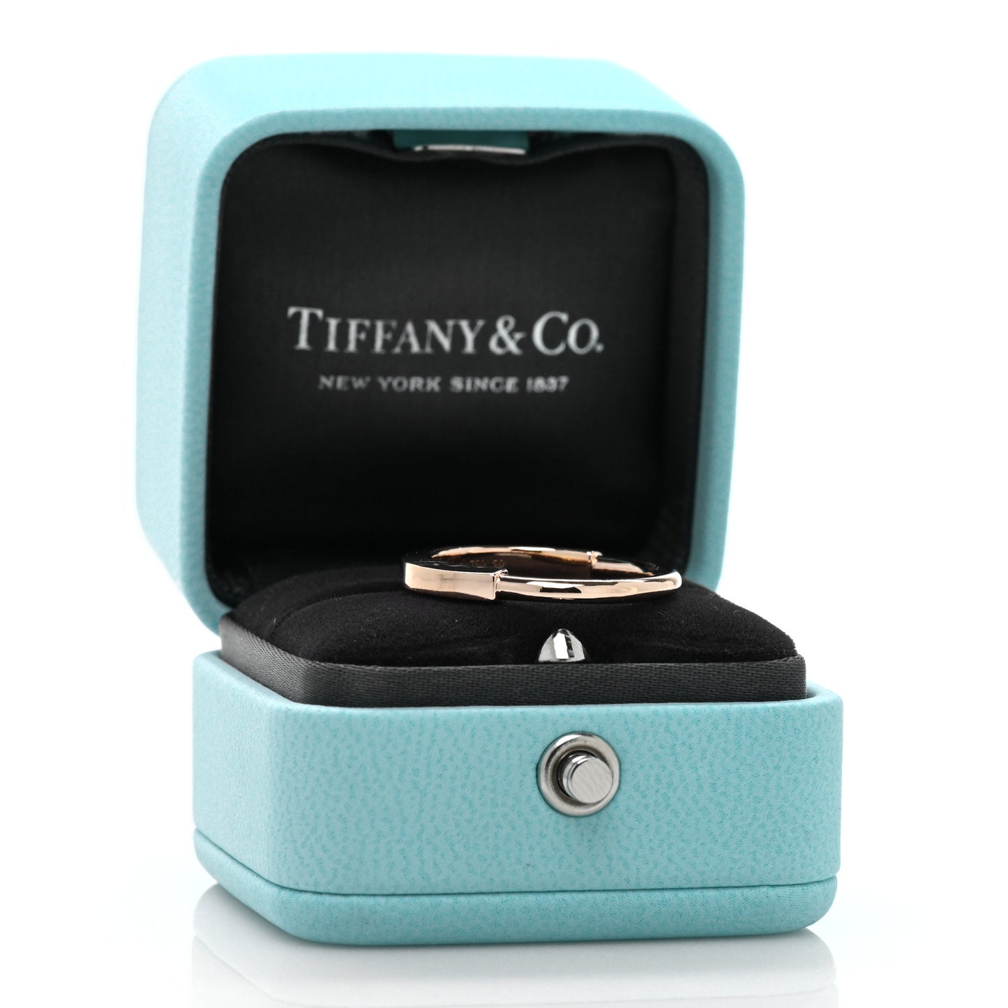 18K Rose Gold Lock Ring 50 5.5