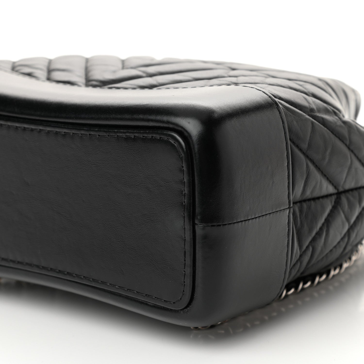 Chanel Aged Calfskin Chevron Quilted Small Gabrielle Backpack Black 11 of 12